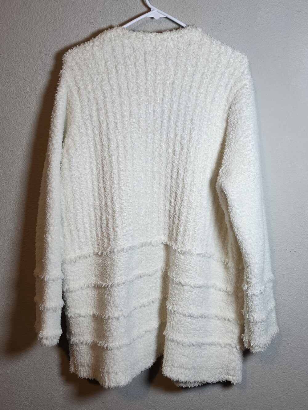 Barefoot Dreams CozyChic Boardwalk Cardigan L Off White Coastal Quiet Luxury - Picture 4 of 9